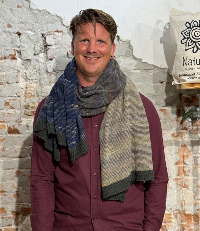 ERIBE grote wollen sjaal 100% merino lamswol TREELINE VOLE