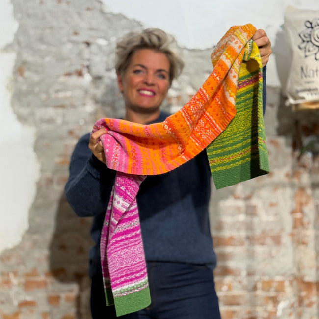 ERIBE Wollen sjaal shawl 100% merino ALLOA TULIP