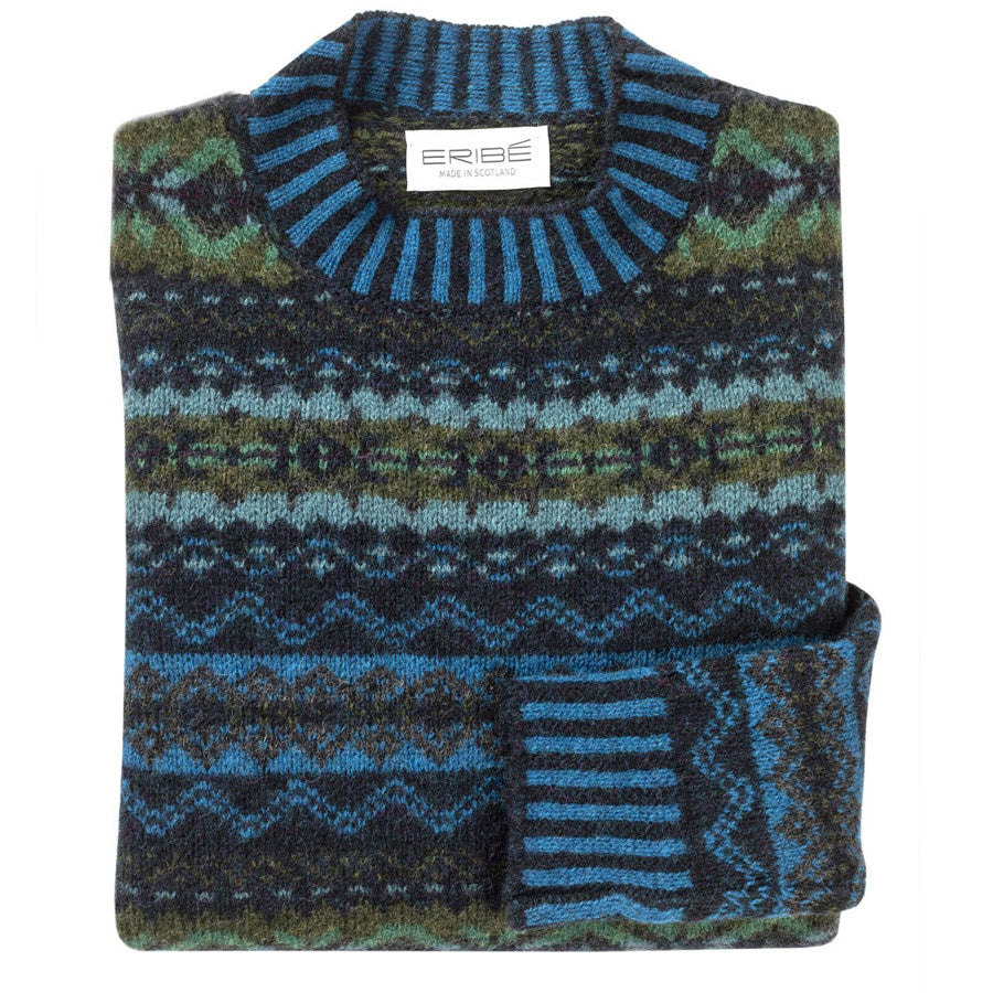 ERIBÉ wollen trui shetland wol supersoft BRODIE KINGFISHER
