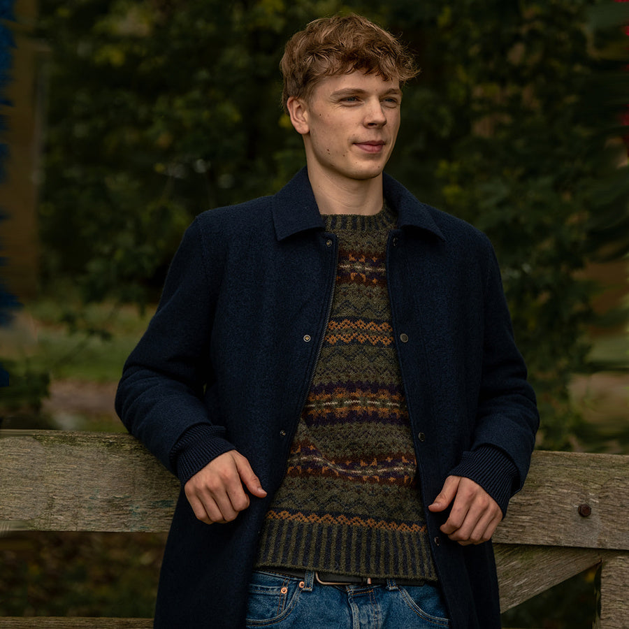 ERIBÉ wollen trui shetland wol supersoft BRODIE WOODLAND