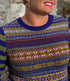 ERIBE wollen trui STOBO MULBERRY FAIRISLE reversible