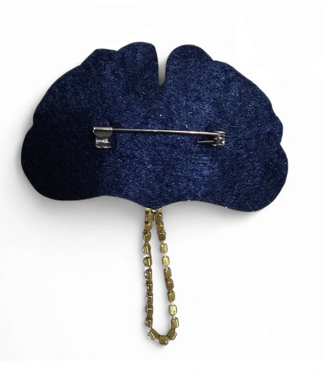FAIRTRADE broche GINKO met pailetten en kralen