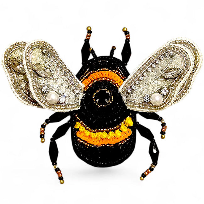 FAIRTRADE broche HOMMEL met pailetten en kralen