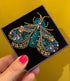FAIRTRADE broche BEETLE met pailetten en kralen