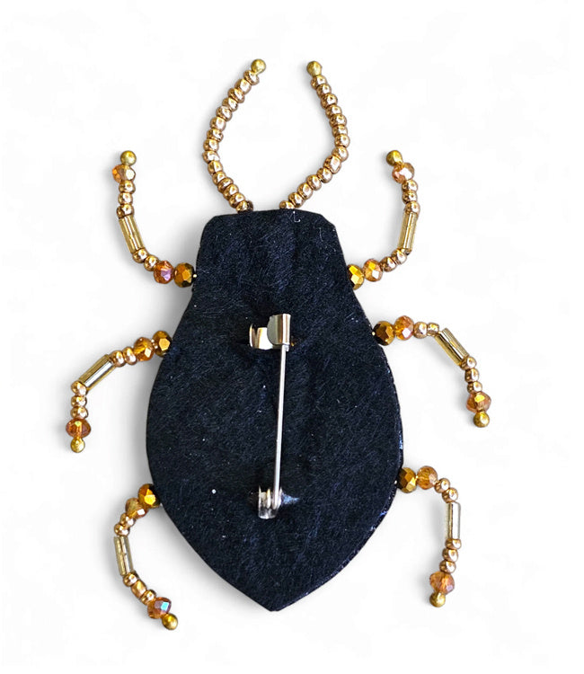 FAIRTRADE broche KEVER GROEN met pailetten en kralen