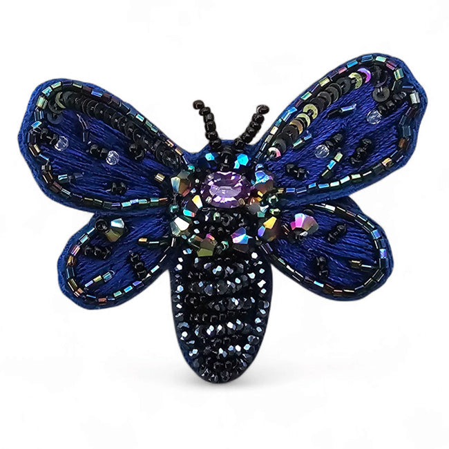 FAIRTRADE broche DRAGONFLY met pailetten en kralen