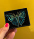 FAIRTRADE broche VLINDER PETROL met pailetten en kralen