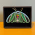 FAIRTRADE broche MOT GROEN met pailetten en kralen