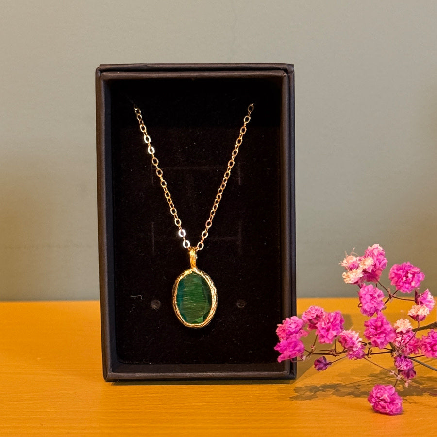 KETTING met cateye stones verguld ESILA SPRING