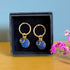 FAIRTRADE Oorbellen met cateye stenen DUO BLUE verguld