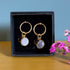 FAIRTRADE Oorbellen met cateye stenen DUO GREY verguld
