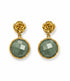 FAIRTRADE Oorbellen ROSES OLIVE van verguld messing