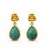 FAIRTRADE Oorbellen ROSES GREEN van verguld messing