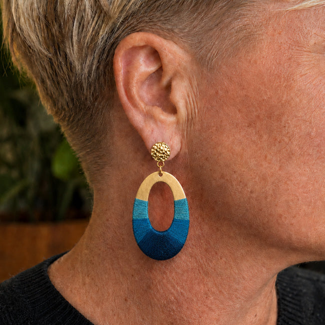 FAIRTRADE Oorbellen met gekleurd draad MALAIKA SEA messing