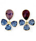 FAIRTRADE Oorbellen met cateye stenen SYBIL BLUE verguld