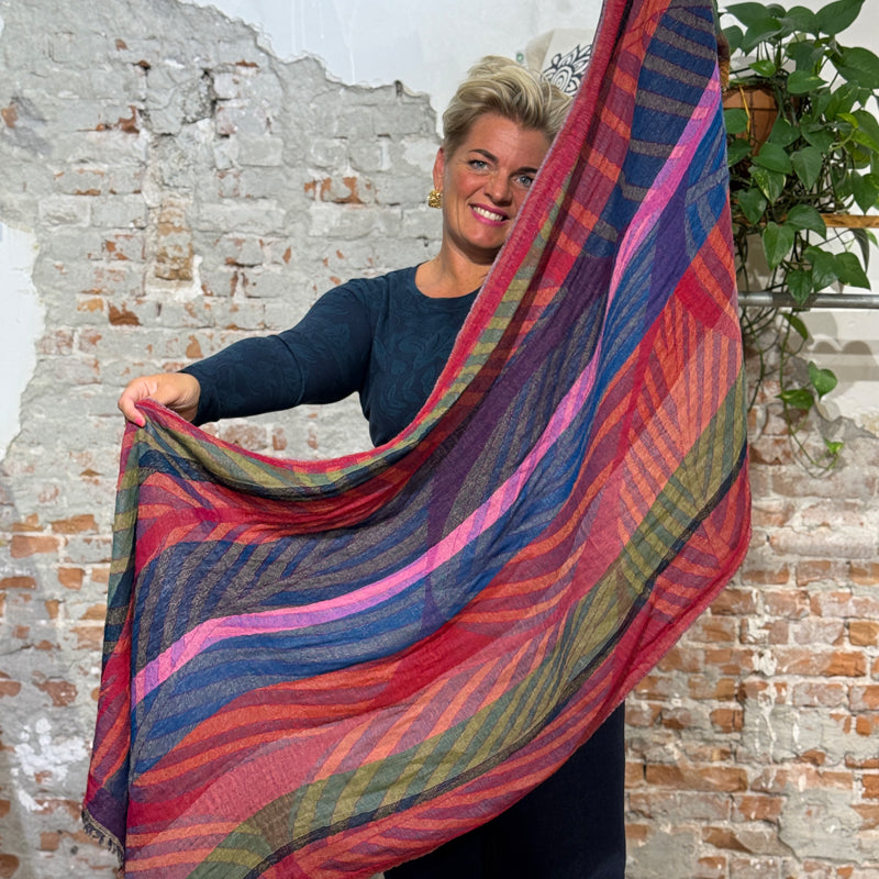 Pure wool scarf MAGIC LEAVES made of pure merino wool ZOHRA HILL