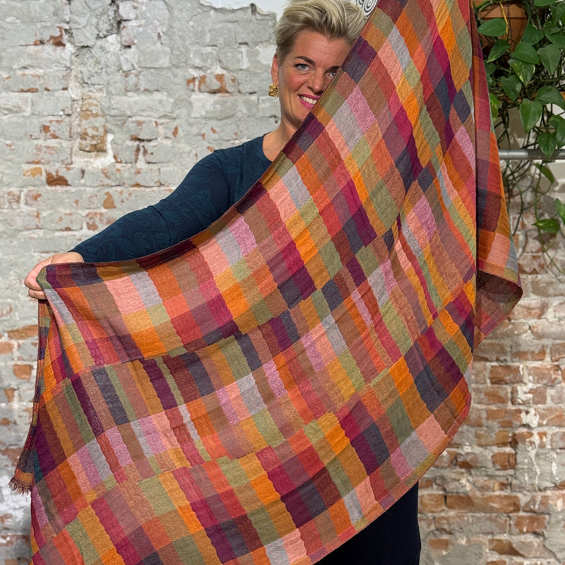 Pure wool scarf STRIPES MULTI made of pure merino wool ZOHRA HILL