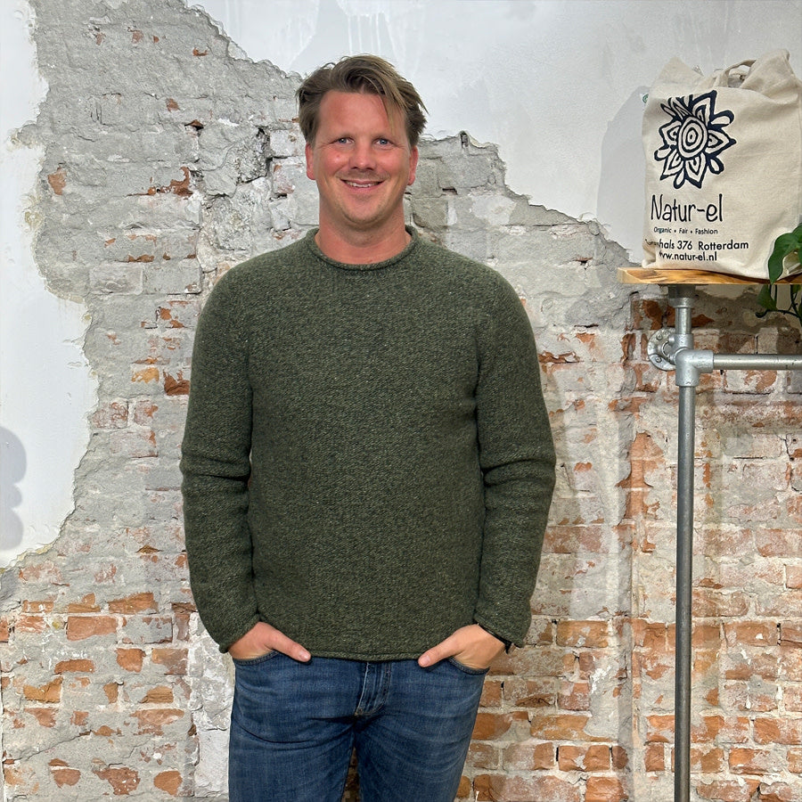 Wollen trui TED OLIVE van merino en cashmere FISHERMAN