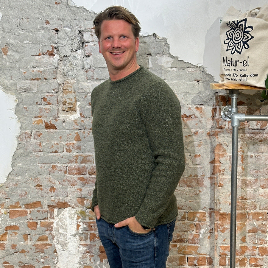 Wollen trui TED OLIVE van merino en cashmere FISHERMAN