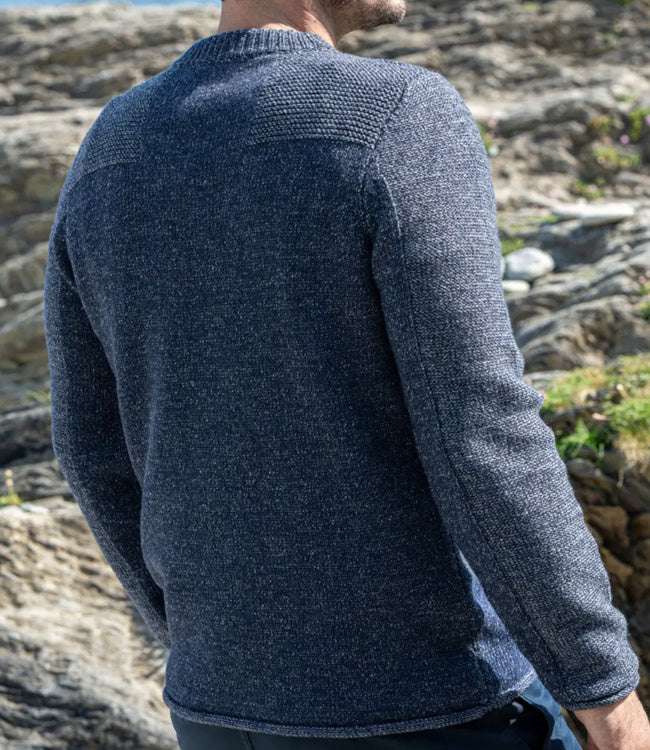 FISHERMAN Wollen trui HANS INDIGO van pure merinowol