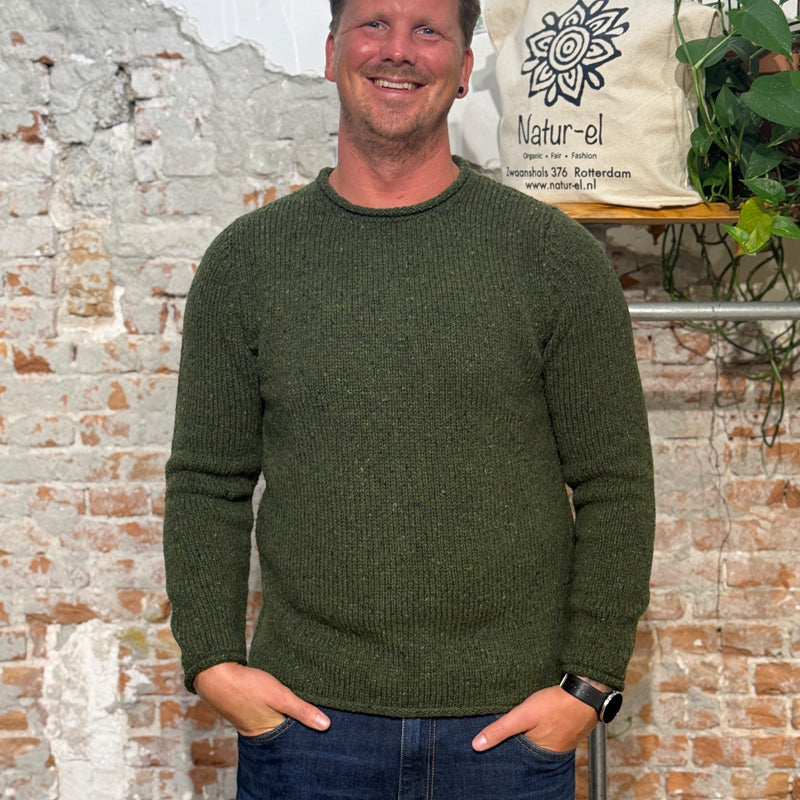 FISHERMAN pure merino wool sweater JOEP SEAWEED