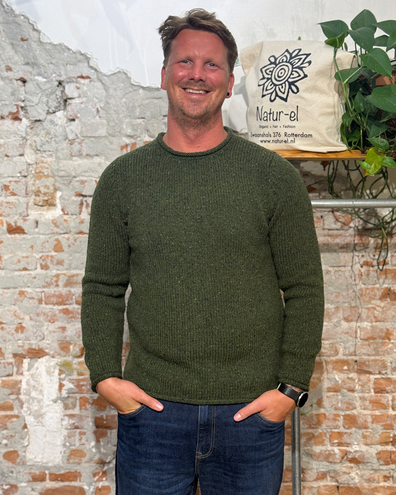 FISHERMAN wollen trui van pure merino JOEP SEAWEED