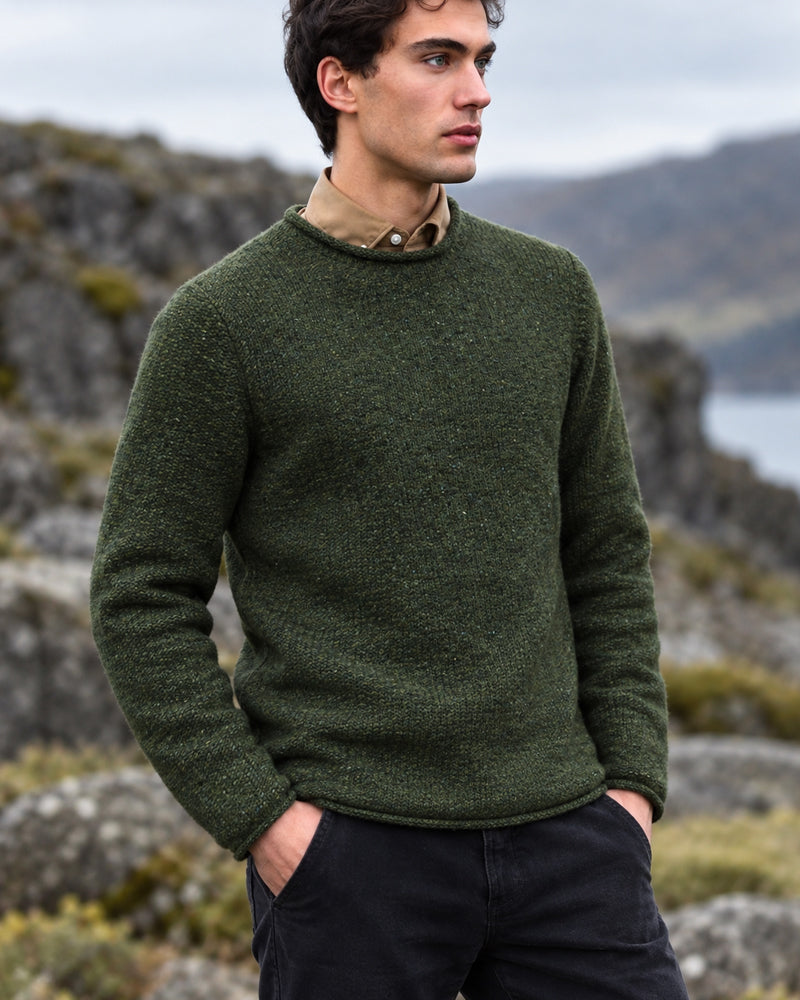 FISHERMAN wollen trui van pure merino JOEP SEAWEED