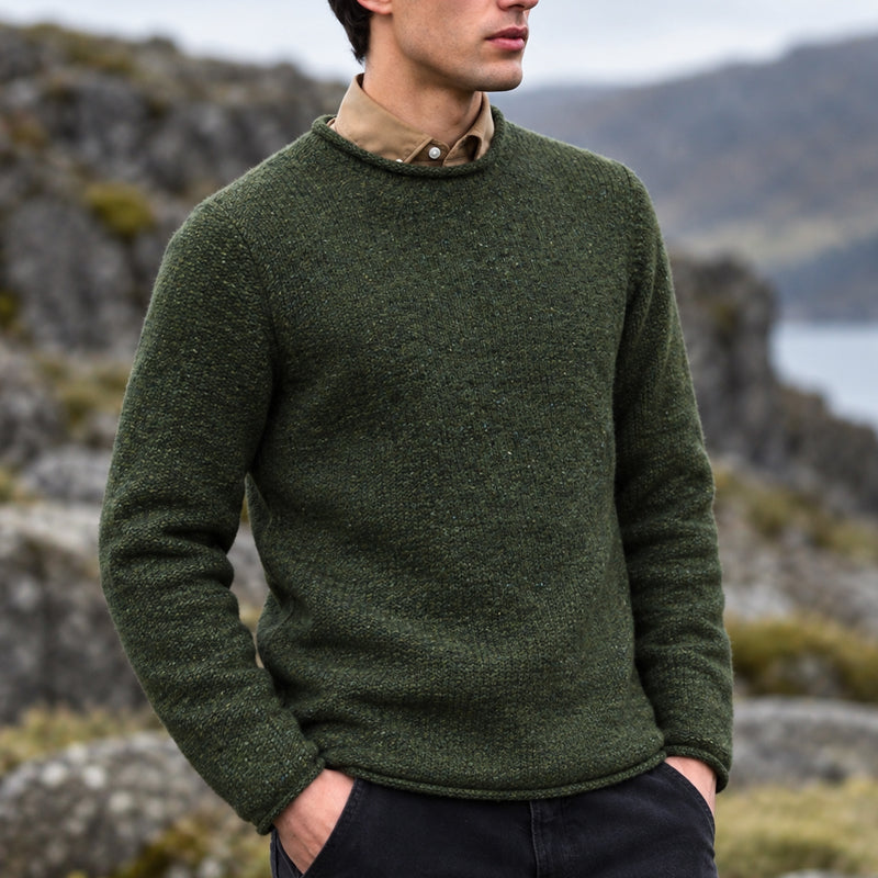 FISHERMAN wollen trui van pure merino JOEP SEAWEED