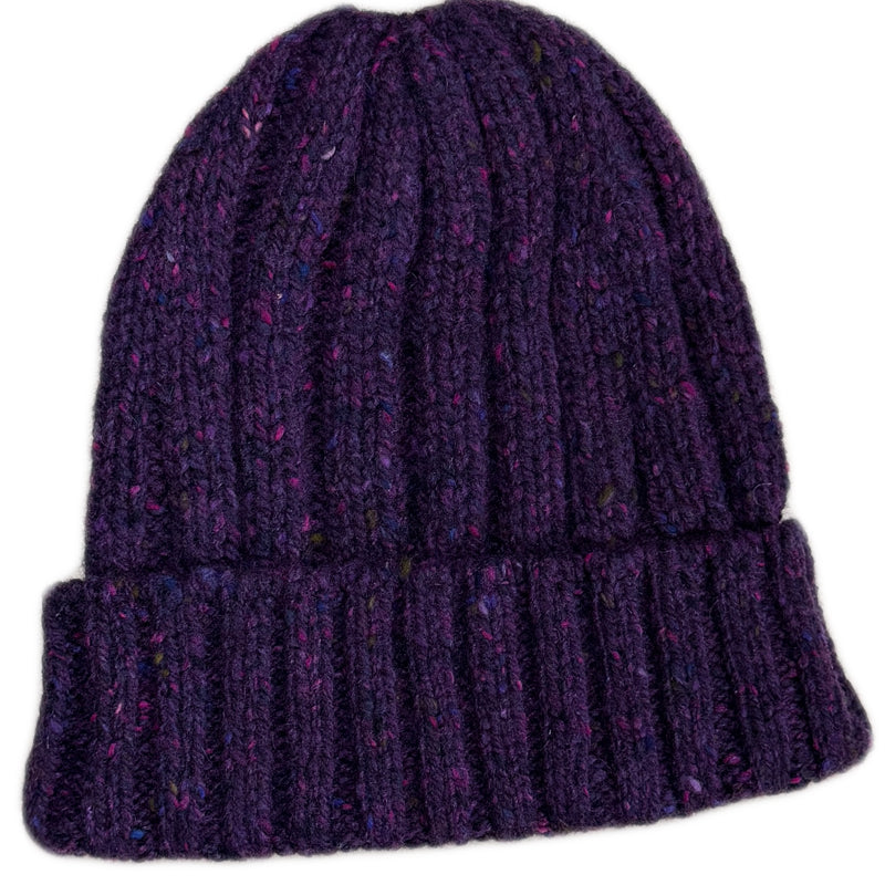 Wollen MUTS met kabelpatroon ZWARTE BES unisex FISHERMAN