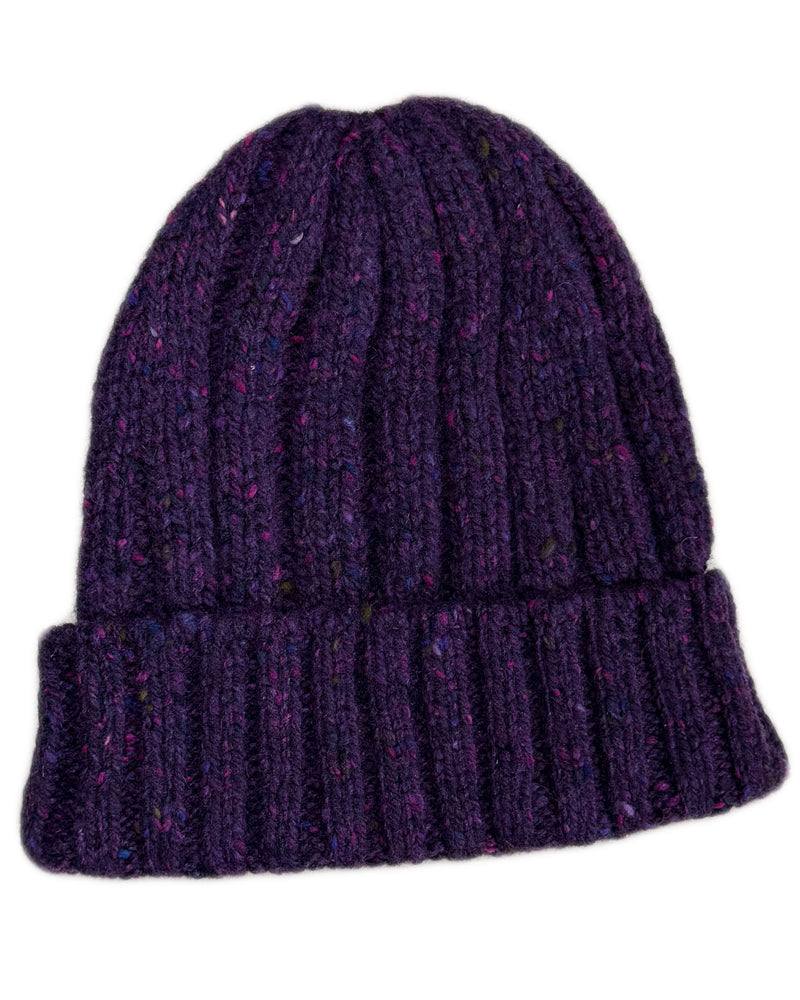 Wollen MUTS met kabelpatroon ZWARTE BES unisex FISHERMAN