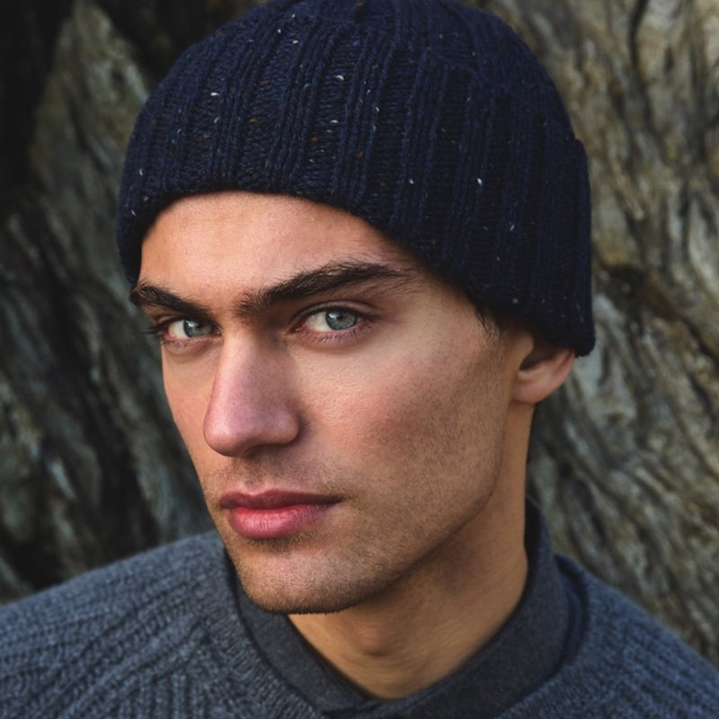 Wollschal mit Zopfmuster DENIM Unisex FISHERMAN