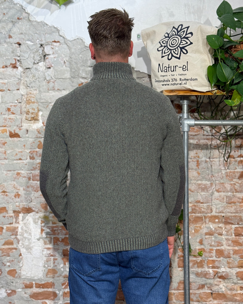 FISHERMAN Woolen fisherman's sweater with zipper BAS FIELD lambswool