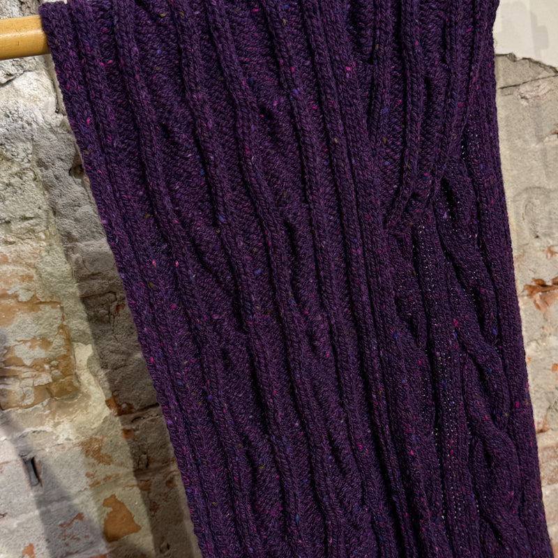 Wollen shawl met kabelpatroon ZWARTE BES unisex FISHERMAN