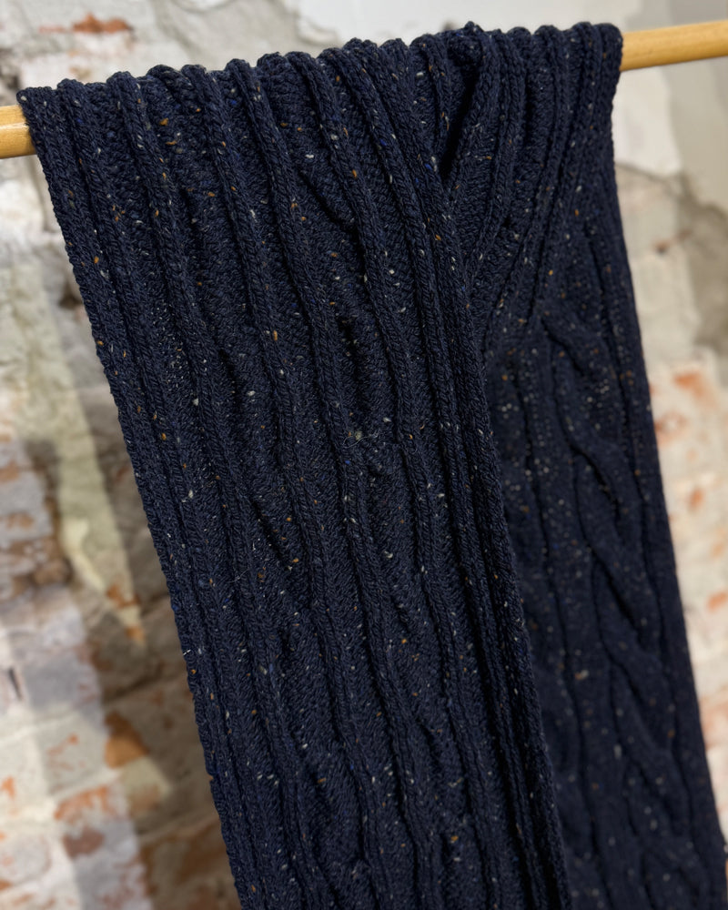 Wollen shawl met kabelpatroon SILENT NIGHT unisex FISHERMAN