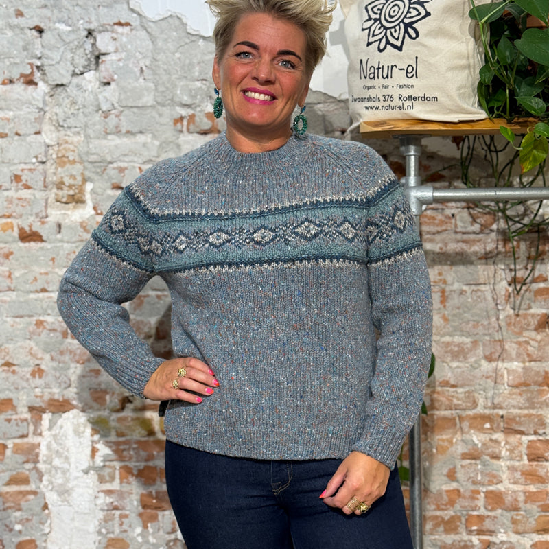 FISHERMAN wollen trui van pure merino MAEVE FAIRISLE