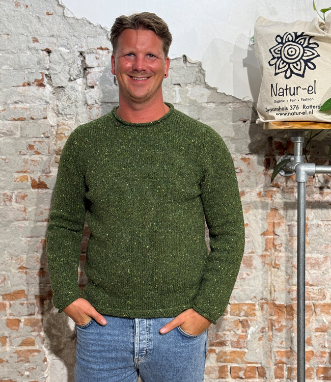 FISHERMAN wollen trui van pure merino JOEP SHAMROCK