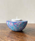 FAIRTRADE gekleurde waxinelichhouder van speksteen AQUA BLUE