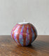 FAIRTRADE gekleurde waxinelichthouder van speksteen STRIPES