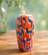 FAIRTRADE gekleurde waxinelichthouder van speksteen PURPLE ORANGE