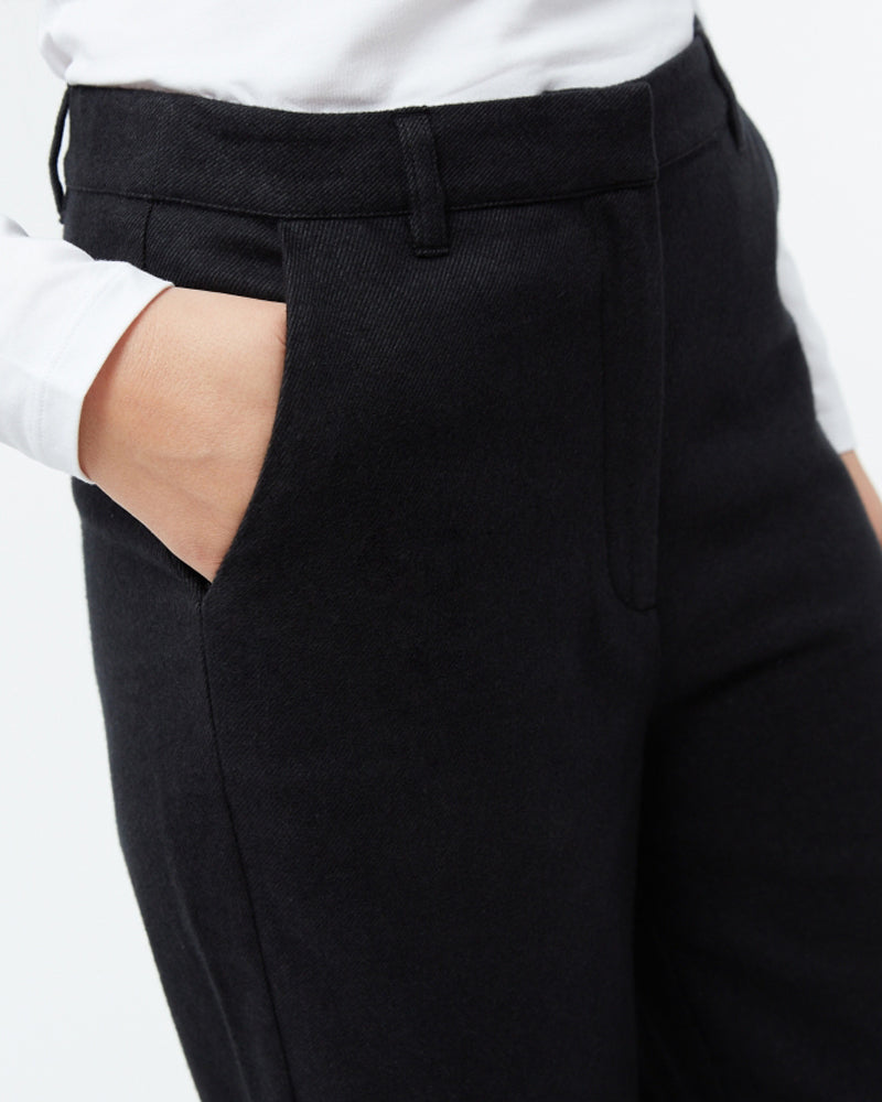 GIVN high waist broek BEA ANTRACIET biologisch katoen flanel