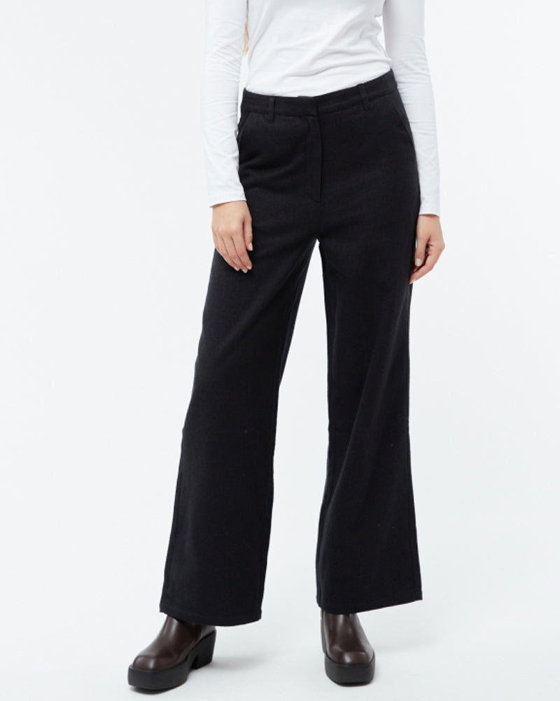 GIVN high waist broek BEA ANTRACIET biologisch katoen flanel