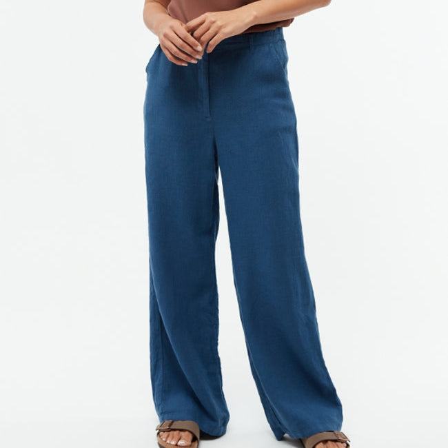 GIVN high waist broek BEA BLUE 100% linnen