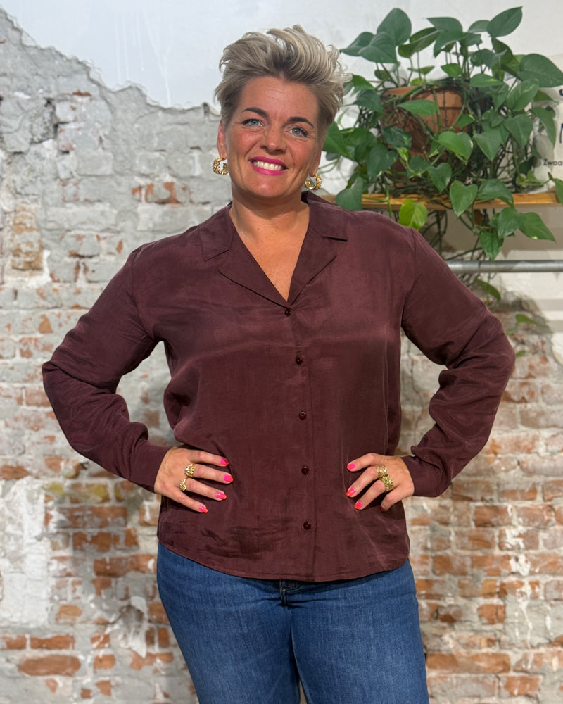 GIVN effen blouse ZOHRA WINE van ecovero