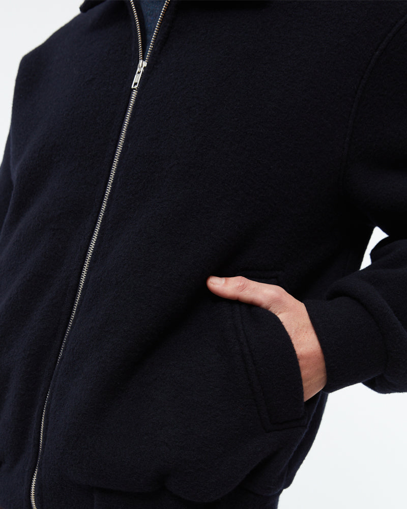 GIVN wollen bomber jasje DAVID DARK BLUE van merino en katoen