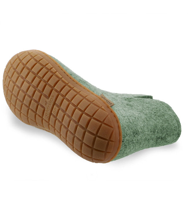 GLERUPS wollen sloffen pantoffels LAARS moss RUBBER HONEY