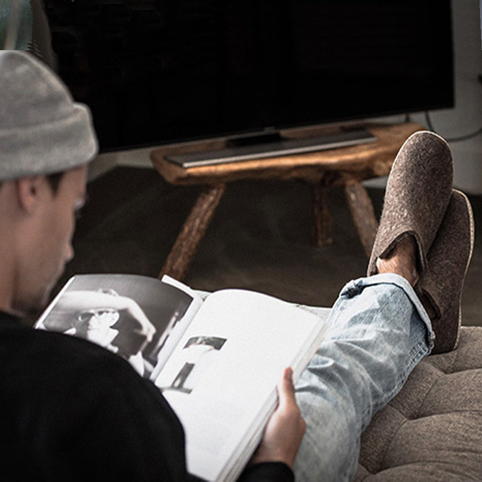 GLERUPS wollen sloffen pantoffels LAARS BRUIN