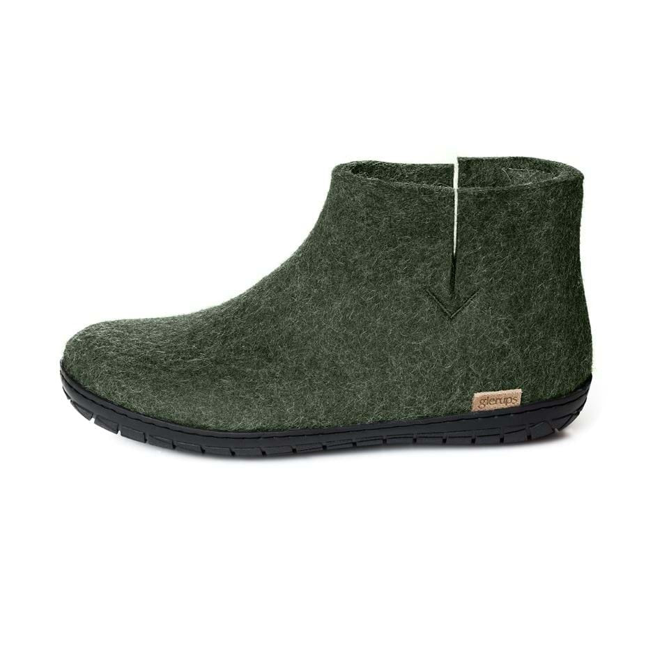 GLERUPS wollen sloffen pantoffels FOREST RUBBER BLACK
