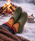 GLERUPS wollen sloffen pantoffels LAARS moss RUBBER HONEY