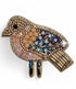 FAIRTRADE broche BIRDIE BEIGE met pailetten en kralen