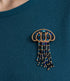 FAIRTRADE broche OCTOPUS BLACK met pailetten en kralen